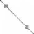 14KT White Gold Rolo Anklet with Diamonds Lobster