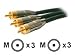 Dexlan High Quality Pro - Cable video - video composante - RCA (M) - RCA (M) - 1.8 m - double blindage