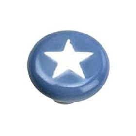 Laurey 1850 Cabinet Hardware 1-3/8-Inch Knob, Blue with White Star