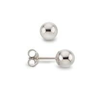 14k White Gold 5mm Ball Stud Earrings