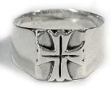 Sterling Silver Celtic Iron Cross Mens Ring (Size 9,12)