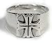 Jewelry : Sterling Silver Celtic Iron Cross Mens Ring (Size 9,12)