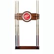 NHL Detroit Redwings 2 piece Wood and Mirror Wall Cue Rack