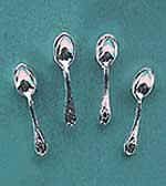 Miniature Chrysnbon Set of 4 Teaspoons
