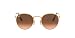 Ray-Ban RB3447 Round Metal Sunglasses, Shiny Light Bronze/Pink Gradient Brown, 53 mm