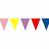 Wimpelkette Bunte Farben, Kunststoff, 10m