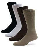 Sole Pleasers Men's Bold Assorted Diabetic Crew Socks - 12 pairs