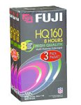 Fuji HQ T-160 Recordable VHS Cassette Tapes (3 pack)