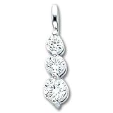 14k White Gold VS Diamond three Stone pendant
