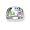 Geometric shaped stones with pink, peridot, amethyst, yellow and Blue Topaz CZ Sterling Silver Ring Please specify size: 5