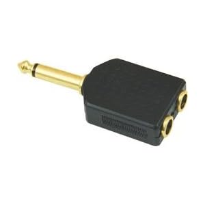 American Recorder (ART) 1 4 Male Mono to 2 - 1 4 Female Adapter, Gold by