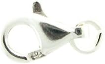 10 Sterling Silver Lobster Claw Clasps with Open Jump Ring, 6x10mm