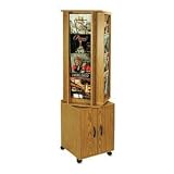 Buddy Products Rotary Magazine Rack With Storage Compartments