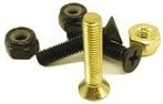 Skateboard Hardware Black and Gold Complete Set of 1" Bolts
