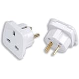 ABC Products Travel Adapter Adaptor Converts UK Plugs Plug to 2 Two pin EVERYWHERE WORLDWIDE EU Europe European Norway Sweden Denmark Danish China Chinese Slovakia Polish Poland German Germany Spanish Spain Italy Italian French France Dutch Holland Belgium Portugal USA North American New Zealand NZ Australia Australian Middle East Eastern South American Brazil Brazilian Africa African etc