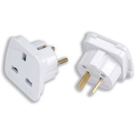 : ABC Products Travel Adapter Adaptor Converts UK Plugs Plug to 2 Two pin EVERYWHERE WORLDWIDE EU Europe European Norway Sweden Denmark Danish China Chinese Slovakia Polish Poland German Germany Spanish Spain Italy Italian French France Dutch Holland Belgium Portugal USA North American New Zealand NZ Australia Australian Middle East Eastern South American Brazil Brazilian Africa African etc