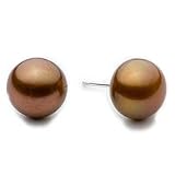 Silver 6-7mm Chocolate Pearl Earrings