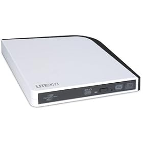 Lite-On ESAU208-01 Slim External DVD Writer - 8X DVD+R, 8X DVD-R, 6X DVD+R9 , 6X DVD-R9, 5X DVD-RAM, 8X DVD+RW, 6X DVD-RW, Lightscribe