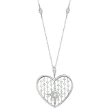 14K White Gold Dotted Heart Pendant (Please Call for Availability)