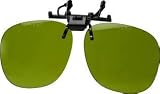 LIGHTWEIGHT PLASTIC CLIP-ON FLIP-UP SPECTACLES - SHADE #3 GREEN WELDERS LENS