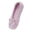 Isotoner Terry Ballerina Slippers WHITE Medium ~ Isotoner