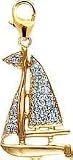 Sailboat, 14K Gold Diamond Charm