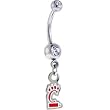 NCAA CINCINNATI Bearcats DOUBLE Crystalline Gem Belly Ring
