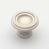 Knob - Large round knob with indented center and ridges along edge 35mm - Satin Silver