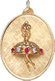 Ballerina on Oval Disc, 14K Gold Charm
