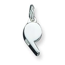 Sterling Silver Polished WhiStle Charm with 20 inch Sterling Silver Chain
