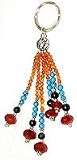Key Chain Women Silver Gemstones Antique Reproduction Indian Style 5 inches