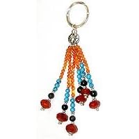 Keychain in Sterling Silver Gemstones for Women 5 inches (krng202)