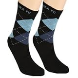 Chelsea Argyle Dress Socks - Black/Sky - 7-11 Uk Foot
