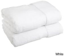 Luxury Hotel & Spa Bath Towels-65% Cotton & 35% Bamboo Set of 2, White