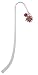 Poinsettia Flower Silver Plated Charm Bookmark with Siam Swarovski Drop
