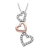 10kt. Two Tone, 1/5 ct. tw. Diamond Heart Pendant