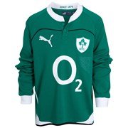 PUMA Junior Replica Ireland International Home Long Sleeve Rugby Union Jersey, 26/28in