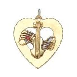Buy Violin on Music Bar on Open Heart, 14K Gold Charm by NJ Charms