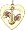 Violin on Music Bar on Open Heart, 14K White Gold Charm