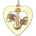 Buy Violin on Music Bar on Open Heart, 14K Gold Charm made by NJ Charms now!