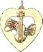 Violin on Music Bar on Open Heart, 14K Gold Charm