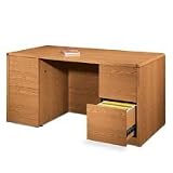 The Hon 10600 Double-pedestal Desk 60w Oak Ea - Model 652798