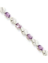 Sterling Silver Amethyst and CZ Bracelet