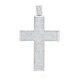 4 1/2 Carat Diamond 14K White Gold Mens Micropave Cross Pendant/Necklace