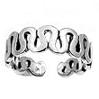Sterling Silver Fashion Toe Ring - Snake Loops- 4mm Band Width