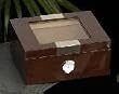 Executive Style Walnut 60 Cigar Humidor Cedar Lined with Glass Top with Hygrometer & Humistat