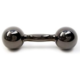 hbc silver barbell rattles by areaware