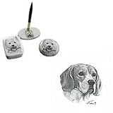 Beagle Desk Set, Porcelain by Rosalinde