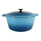 FancyCook Enamel Cast Iron Blue Round Dutch Oven 10-qt