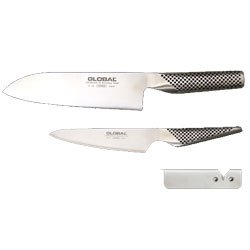 GLOBAL 三徳3点セット(三徳包丁 ペティナイフ スピードシャープナー) GST-46